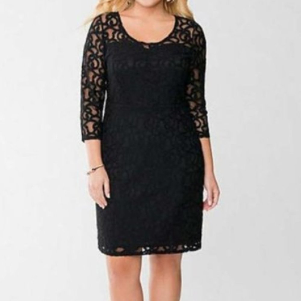 Lane Bryant Black Lace Dress Size 14